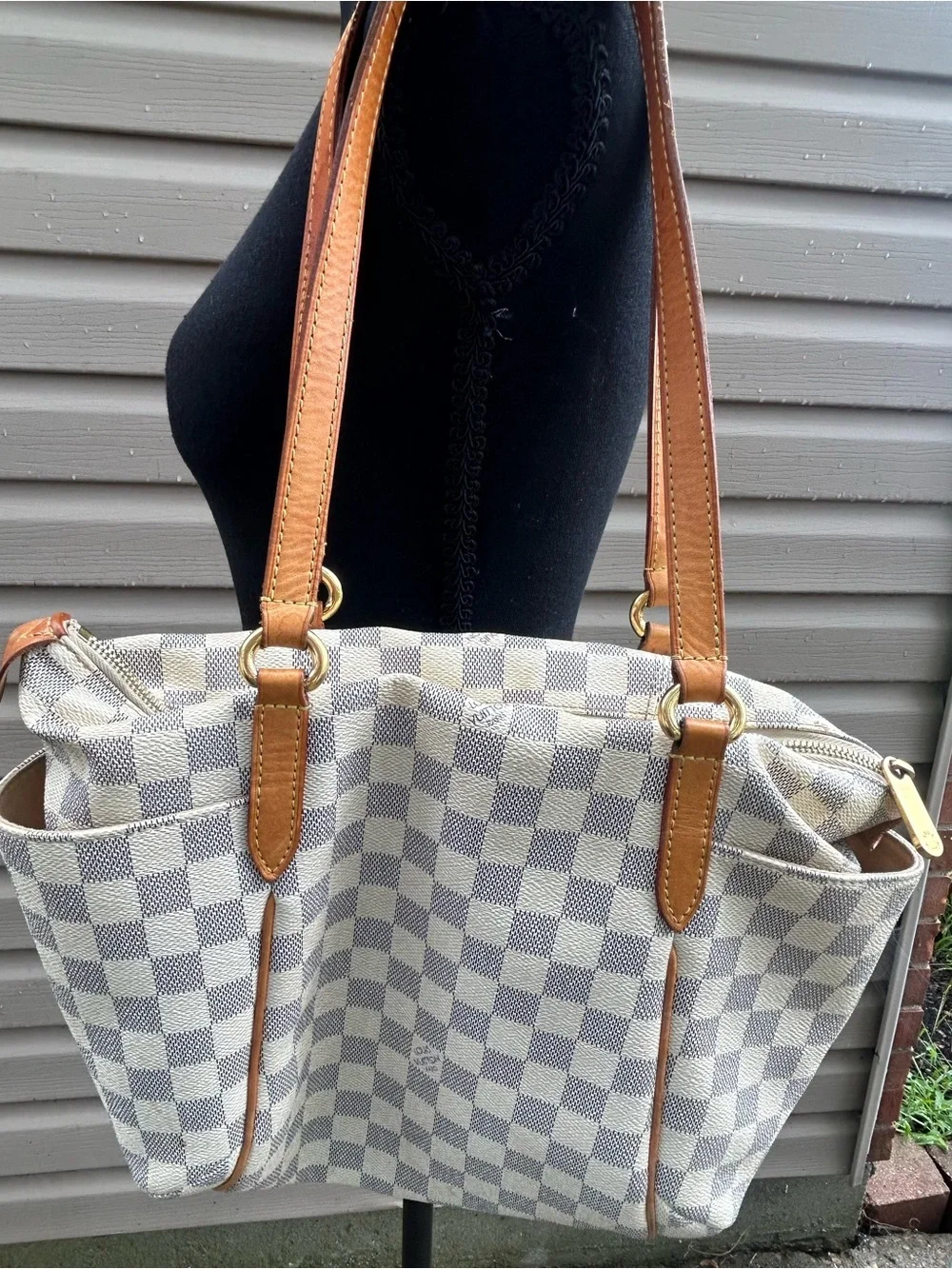 Louis Vuitton Totally PM Tote Bag Canvas Damier Azur Shoulder Bag
